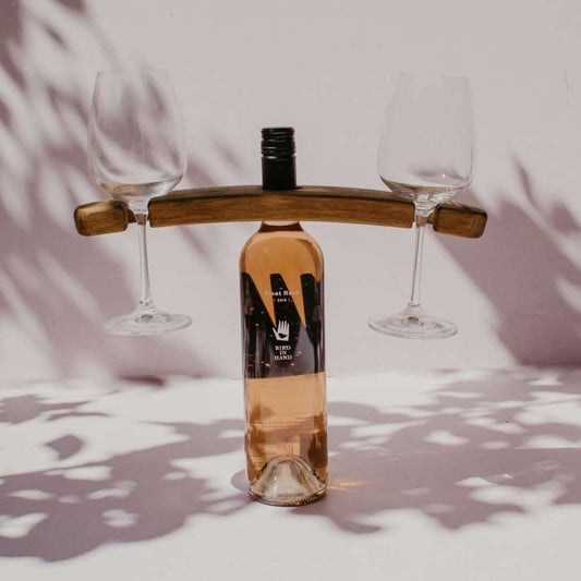 Winestains Wine Glass and Bottle Display