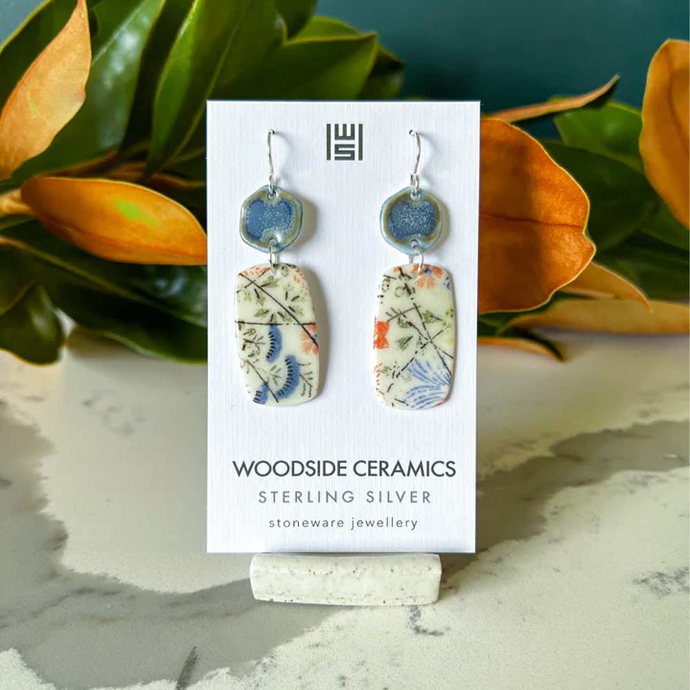 Woodside Ceramics Blue Meadow Earrings - Sterling Silver