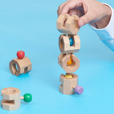 Geni Toys Wooden Connectable Chain Cobit - 6 Pieces