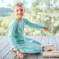 100% Organic Cotton Autumn/Winter Pyjama Set - Sage Green