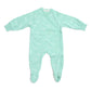 100% Organic Cotton Crossover Baby Sleepsuit with Feet - Sage Green