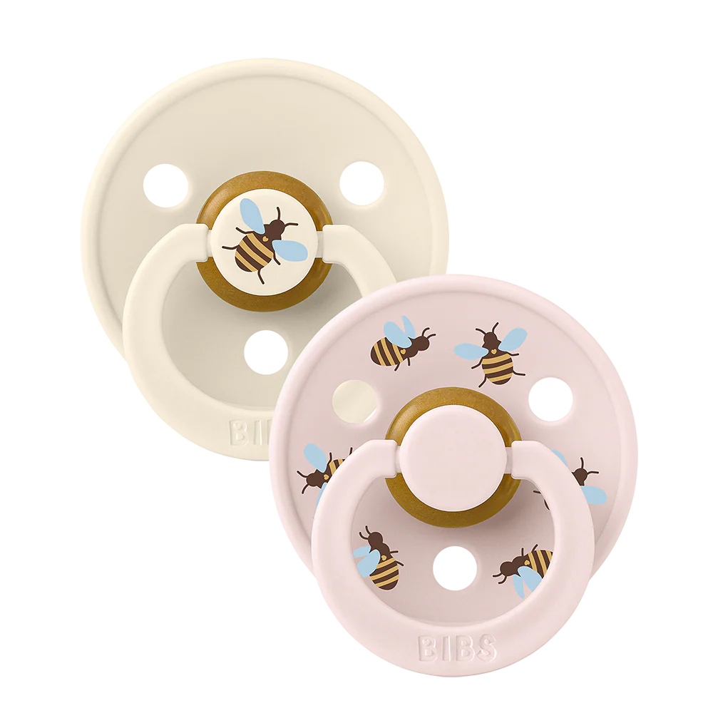 Bibs Round Natural Dummy Pacifier - Urban Garden - Bumblebee Ivory Mix
