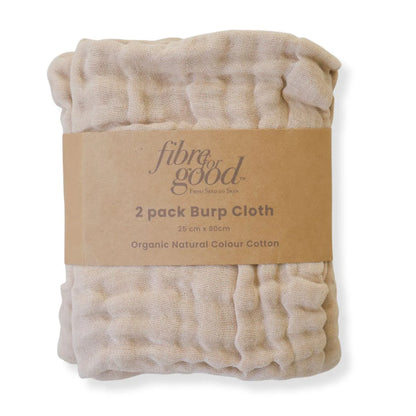 Fibre For Good Cotton Muslin Burp Cloth 2pk
