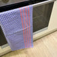 Redecker + Kracht Oversized Tea Towel Blue Check/Red Stripes 50 x 100 cm