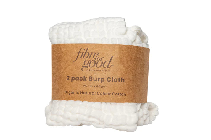 Fibre For Good Cotton Muslin Burp Cloth 2pk