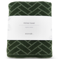 Green kitchen towel with geometric pattern on a white background, featuring the brand 'ecovask'.