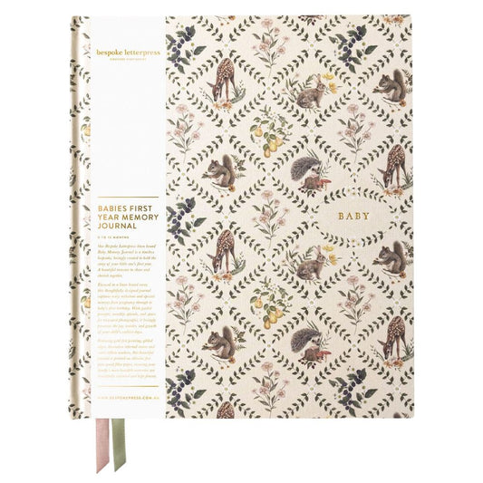 Bespoke Letterpress Baby's First Year Memory Journal