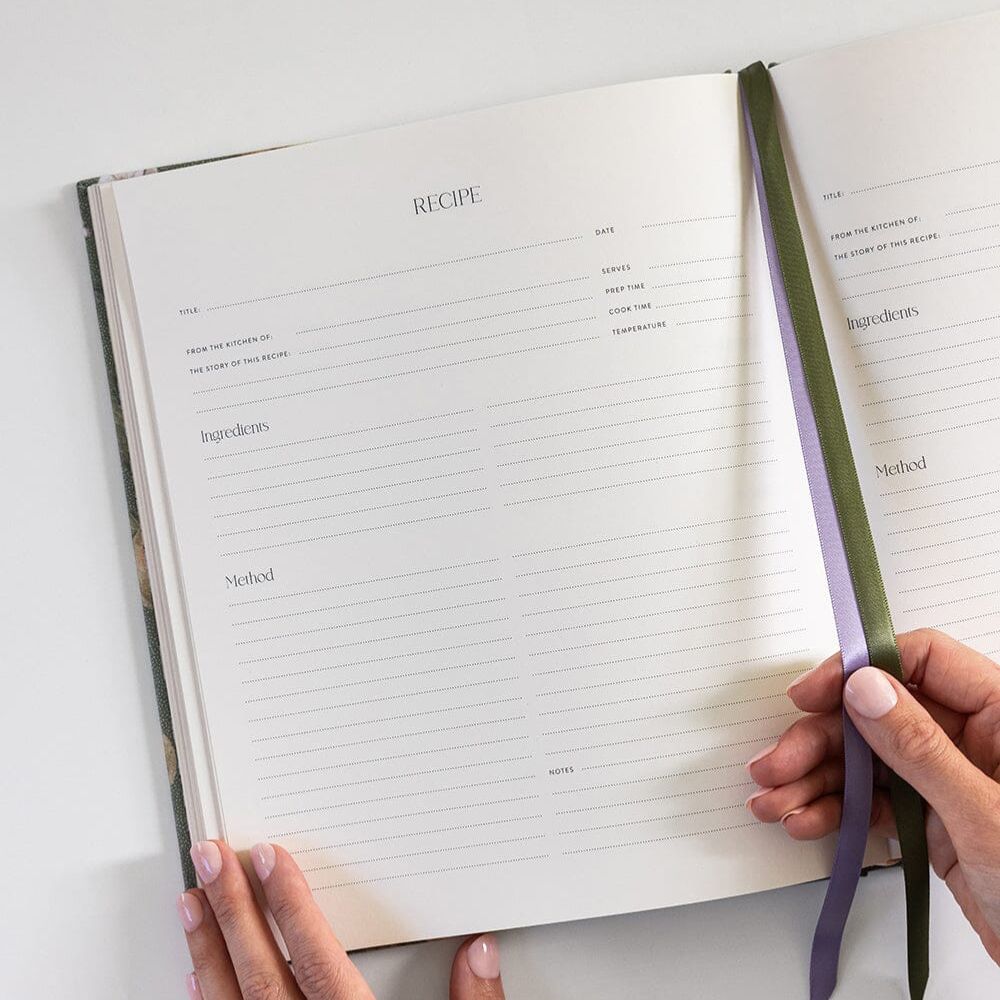 Bespoke Letterpress Heirloom Recipe Book Journal