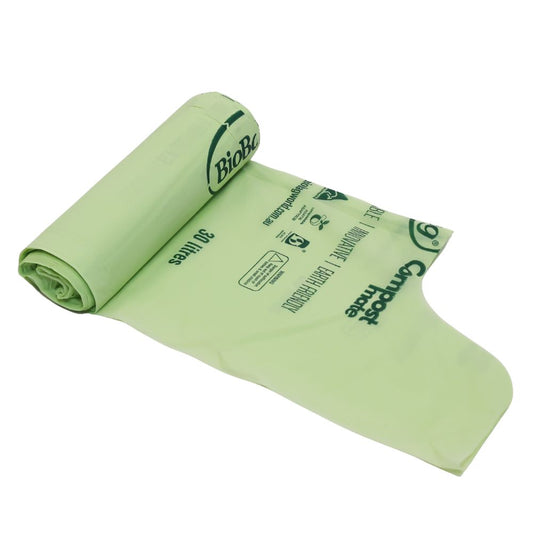 BioBag Compostable Plastic Bin Liners 30 Litre Compost Mate (16 Bags)