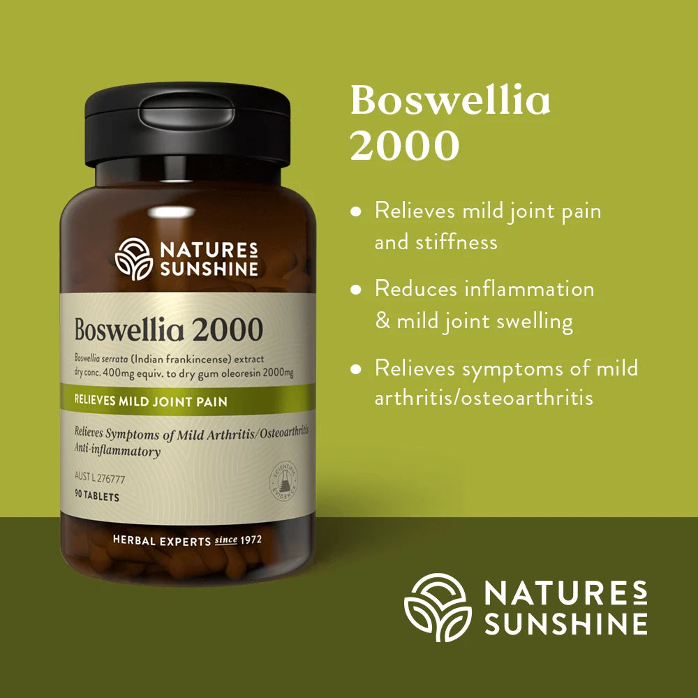 Nature's Sunshine Boswellia 2000mg (Relieves Mild Joint Pain) 90 Tablets