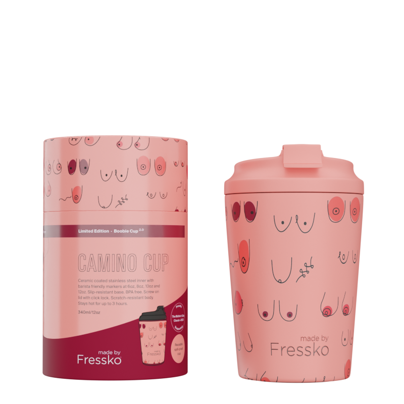 Fressko Reusable Ceramic Lined Cup 12oz  - (Limited Edition) Boobie 2.0