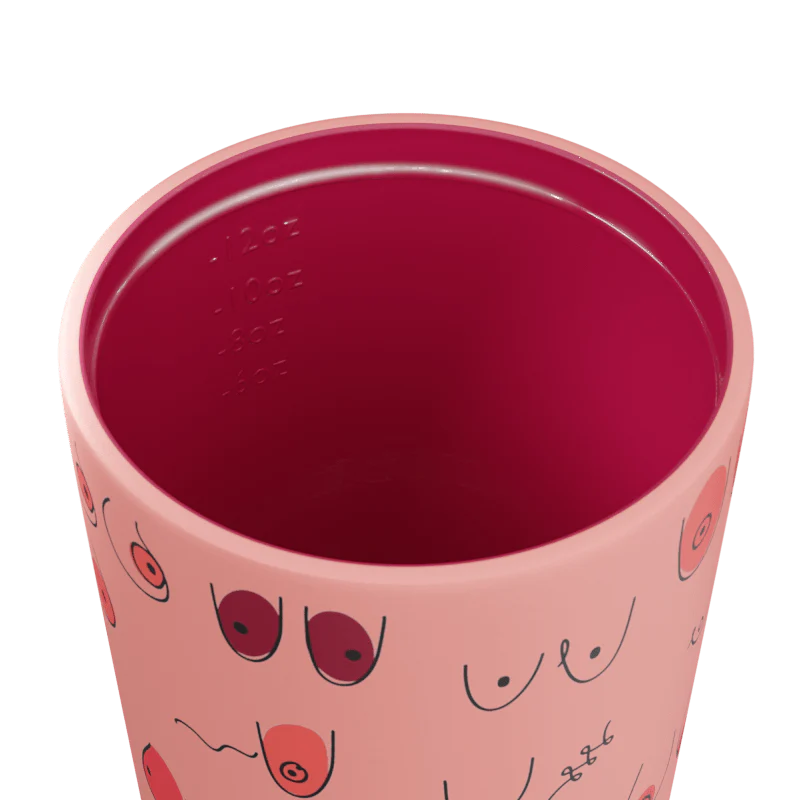 Fressko Reusable Ceramic Lined Cup 12oz  - (Limited Edition) Boobie 2.0