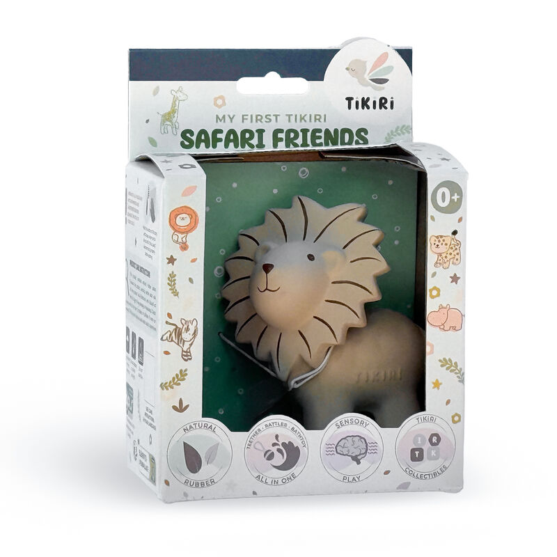 Tikiri Lion Rubber Teether Rattle & Bath Toy