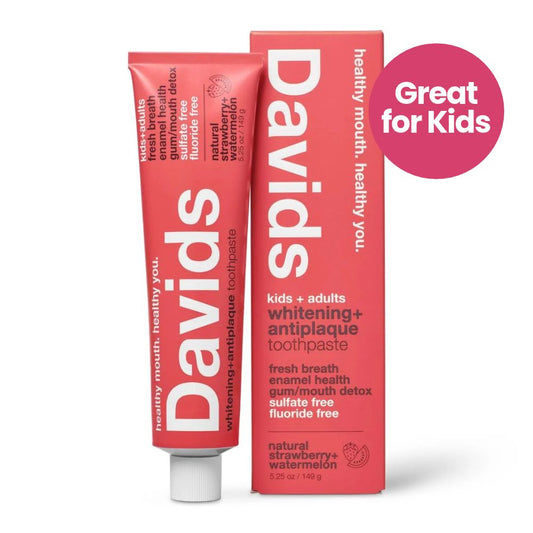 Davids Toothpaste Kids + Adults Whitening & Antiplaque Strawberry Watermelon 149g