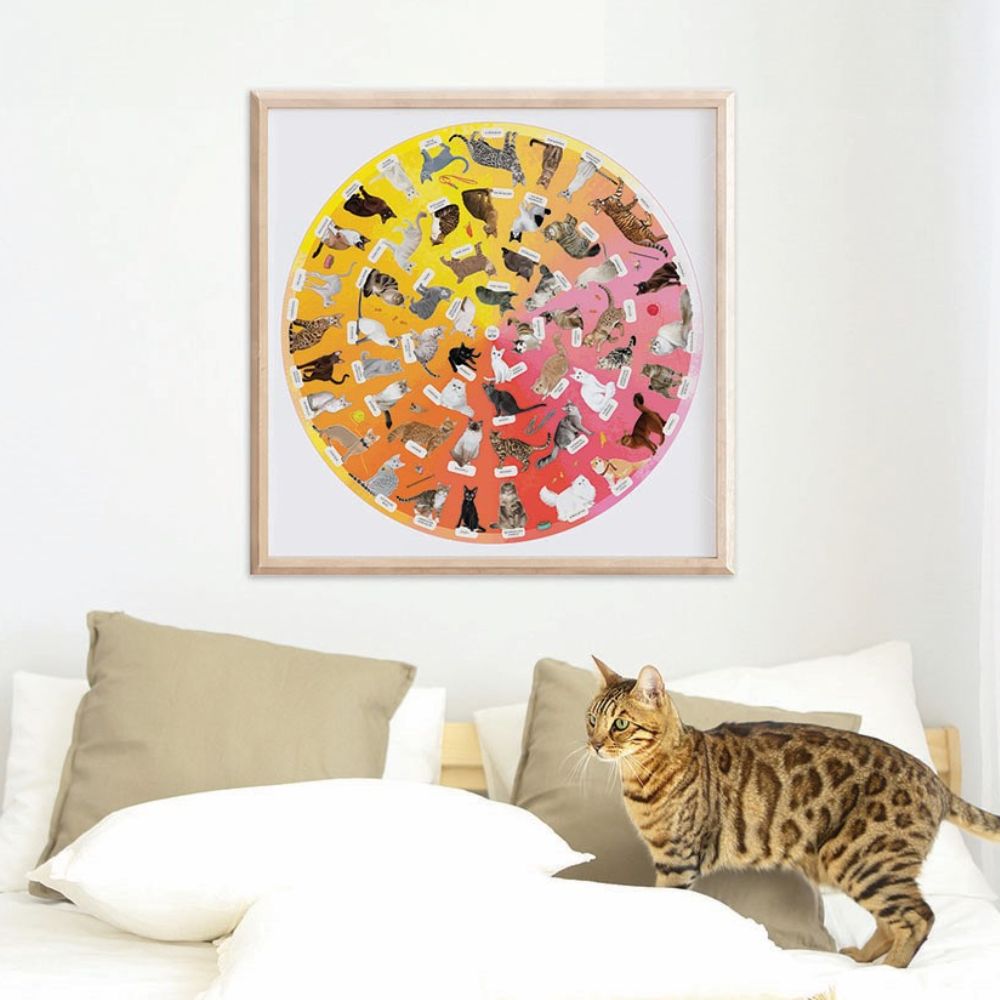 Diesel & Dutch 1000pc Jigsaw Puzzle - Fancy Felines (68cm round)