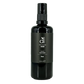 Black bottle of organic rose water mist on a white background