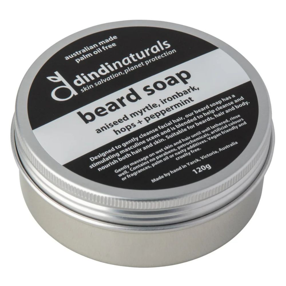 Dindi Naturals Beard Soap  with Charcoal 120g - in Tin