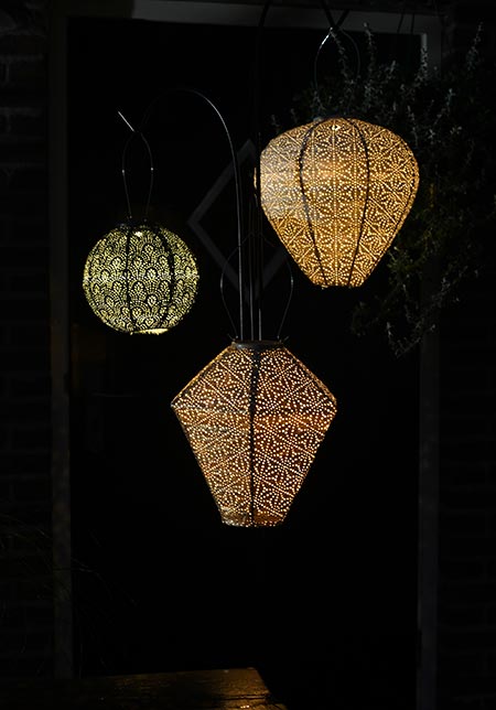 Lumiz Outdoor LED Solar Lantern - Diamond 28cm