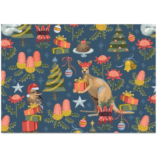 Earth Greetings Christmas Folded Wrapping Paper - Christmas Creatures
