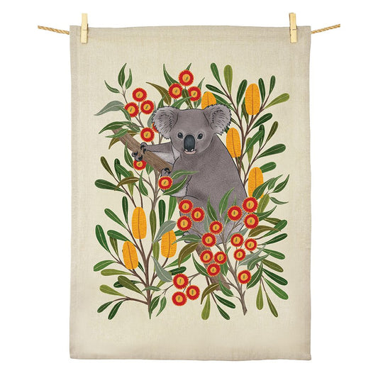 Earth Greetings Organic Cotton Tea Towel - Koala Country