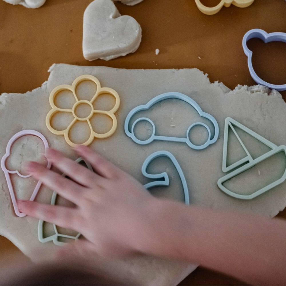 Cookie Cutter / Play Dough Cutter Set - Playdough Assorted Colour Shapes (set of 10)