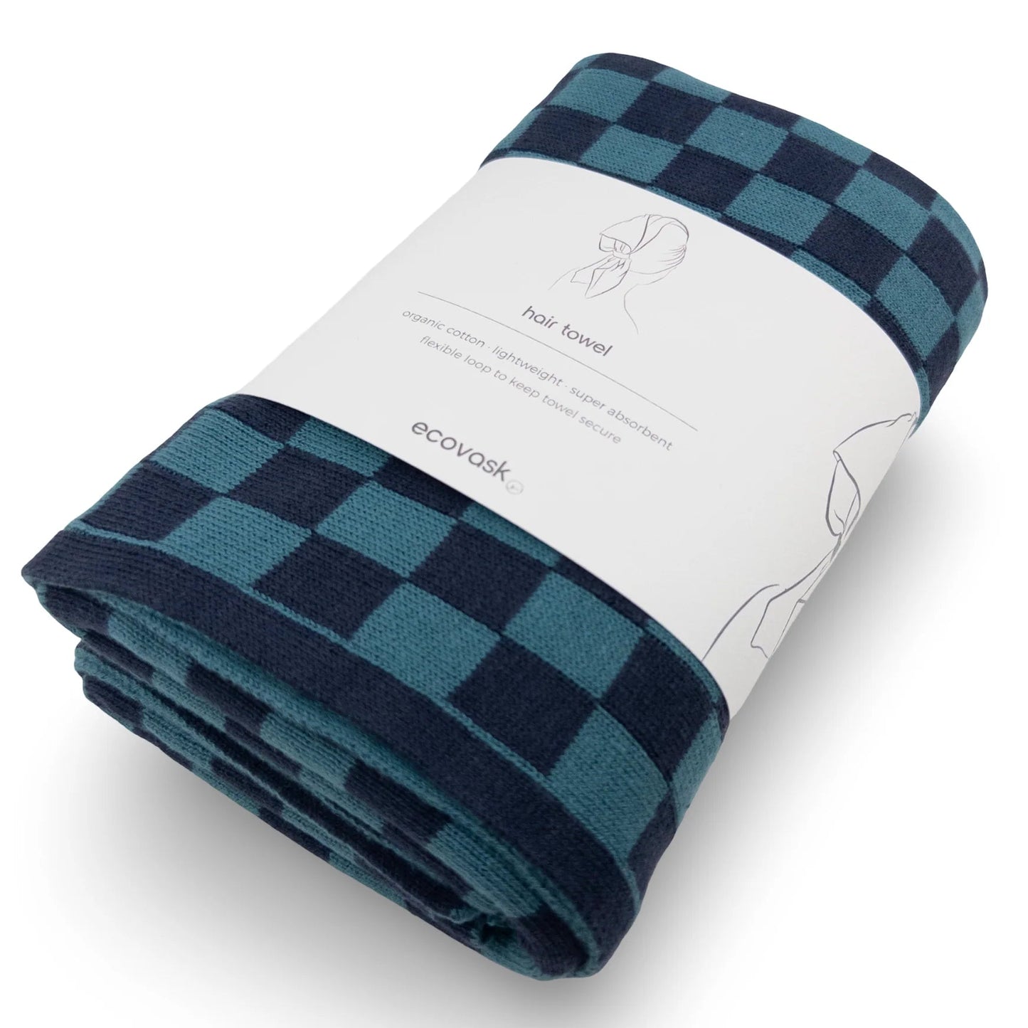 Ecovask Travel Towel & Hair Wrap - Organic Cotton