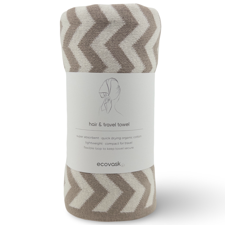 Ecovask Travel Towel & Hair Wrap - Organic Cotton