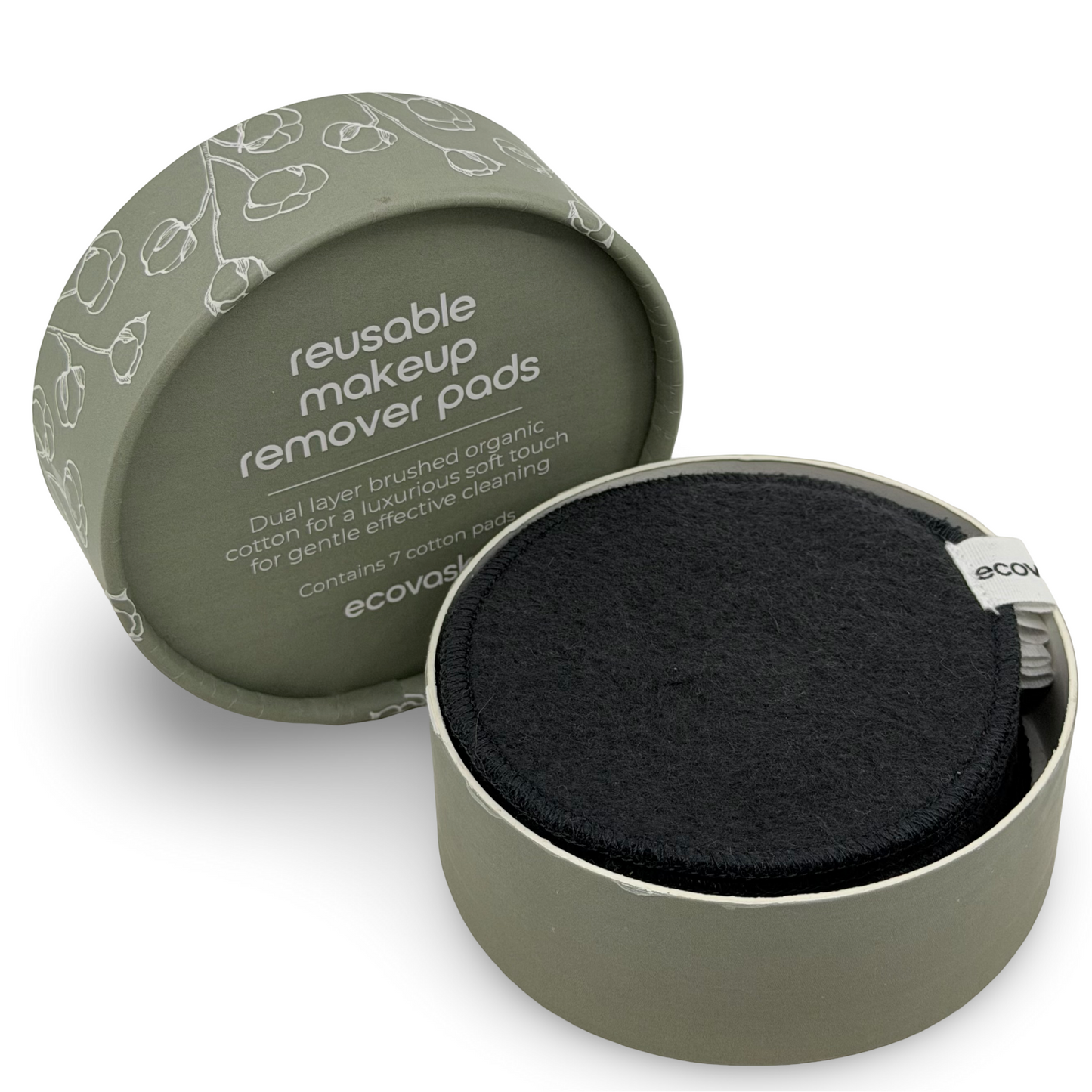Ecovask Reusable Makeup Remover Pads 7 Pack Dark Grey