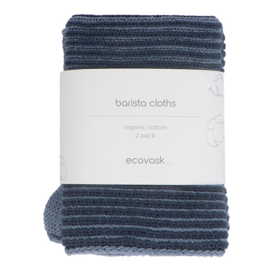 Ecovask Barista Cloth 2pk Organic Cotton - Navy