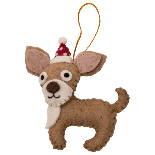 Fairtrade Felt Christmas Decoration - Chihuahua