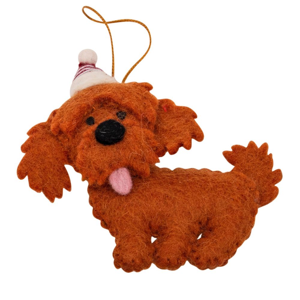 Fairtrade Felt Christmas Decoration - Cavoodle