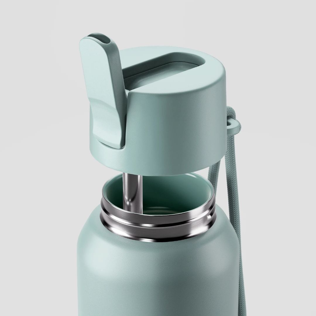 Fressko Insulated Stainless Steel Bottle Flip Straw Ceramic Lining 1L