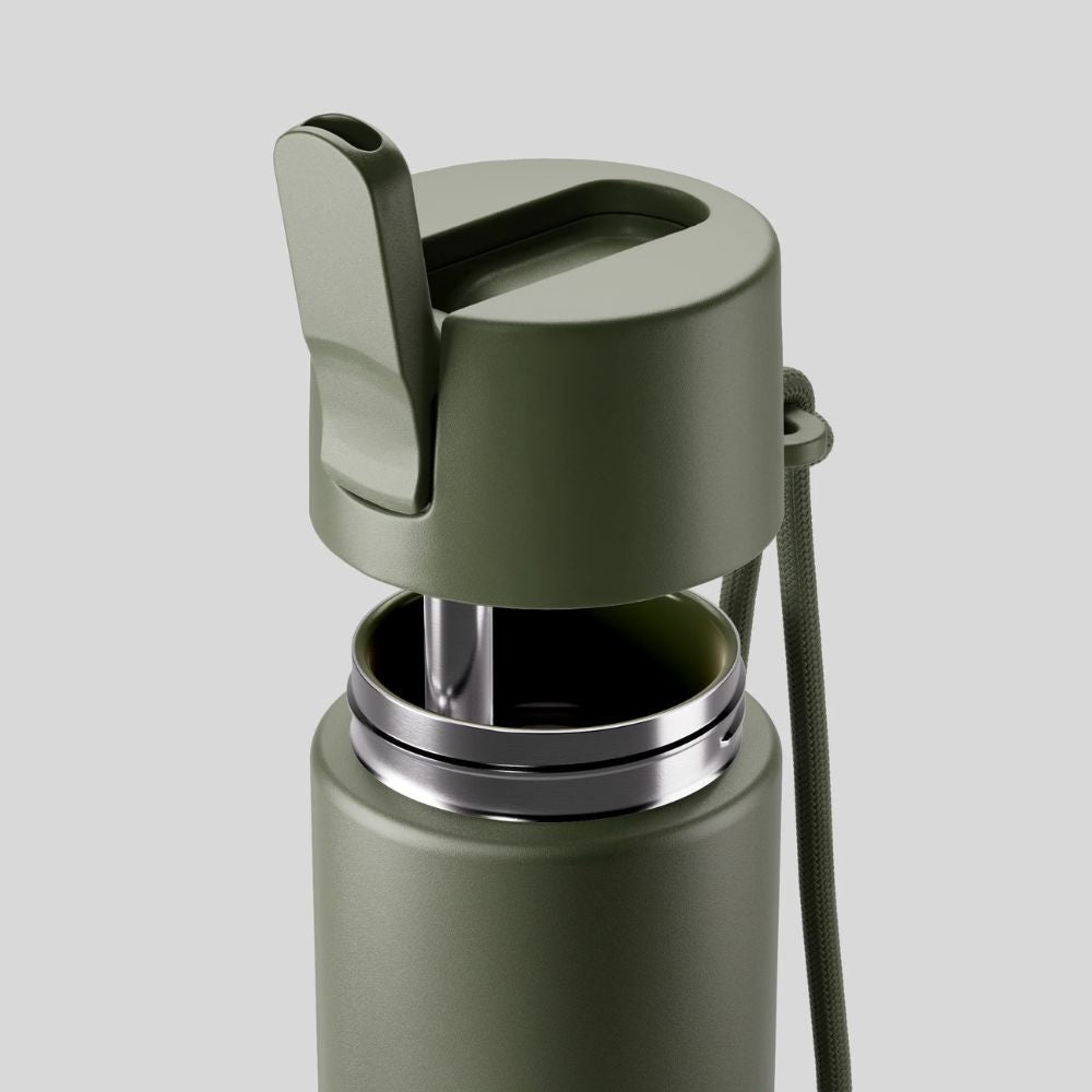 Fressko  Insulated Stainless Steel Bottle Flip Straw Ceramic Lining 660ml