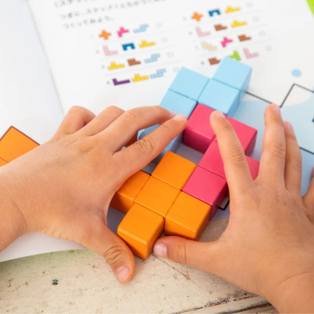 Geni Toys Wooden Cubic Creation Puzzle Blocks