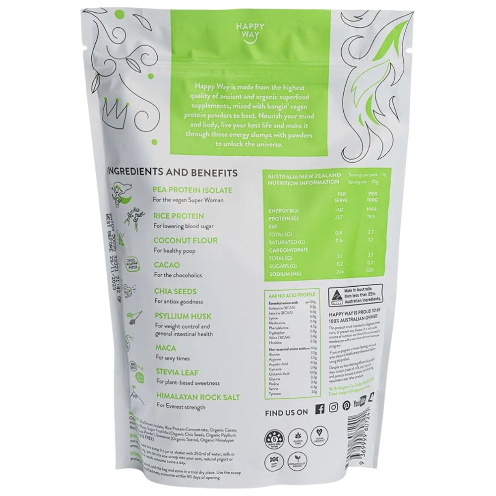 Happy Way Pea Protein Powder 500g - Chocolate