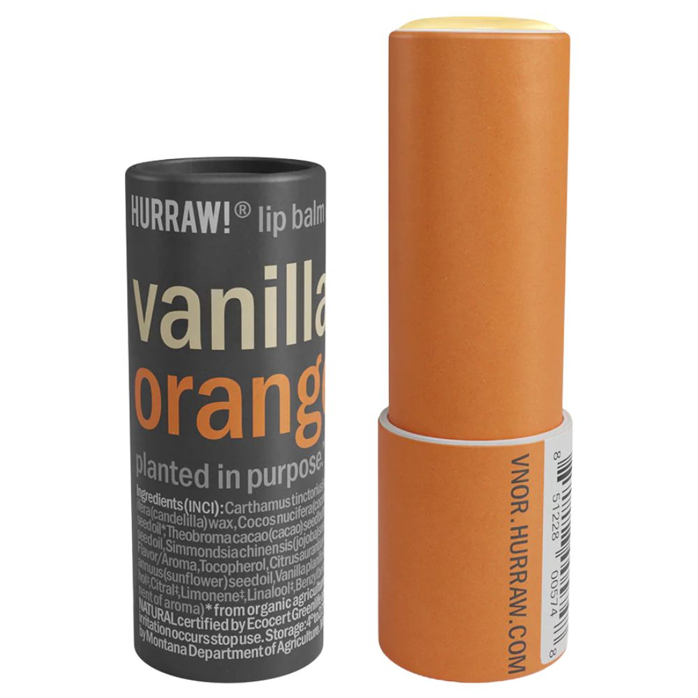 Hurraw Lip Balm - Vanilla & Orange (Cardboard Tube)