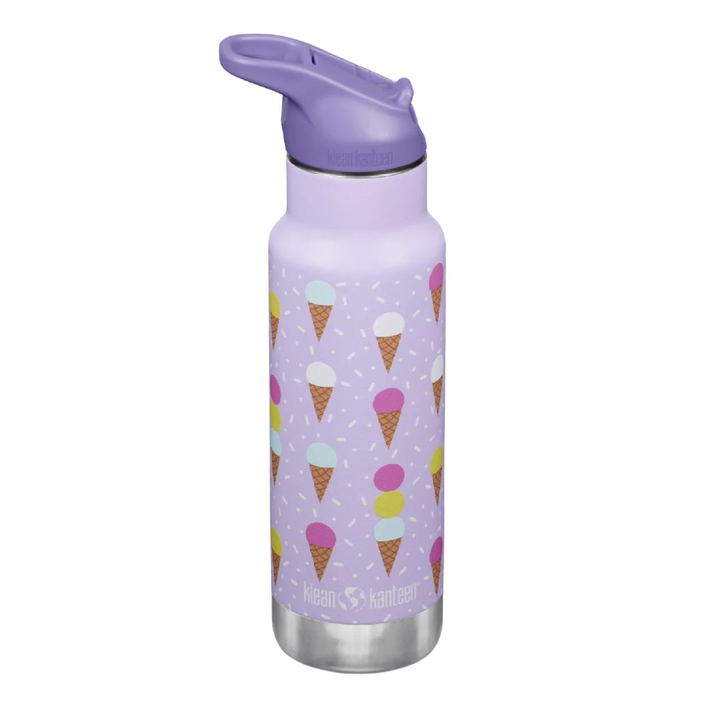 Klean Kanteen Kids 12oz 355ml Insulated Water Bottle with Flip Seal Sport Cap & Straw