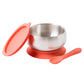 Lion & Lady 18/8 Stainless Steel Feeding Bowl with Silicone Suction Base, Airtight Lid and Spoon