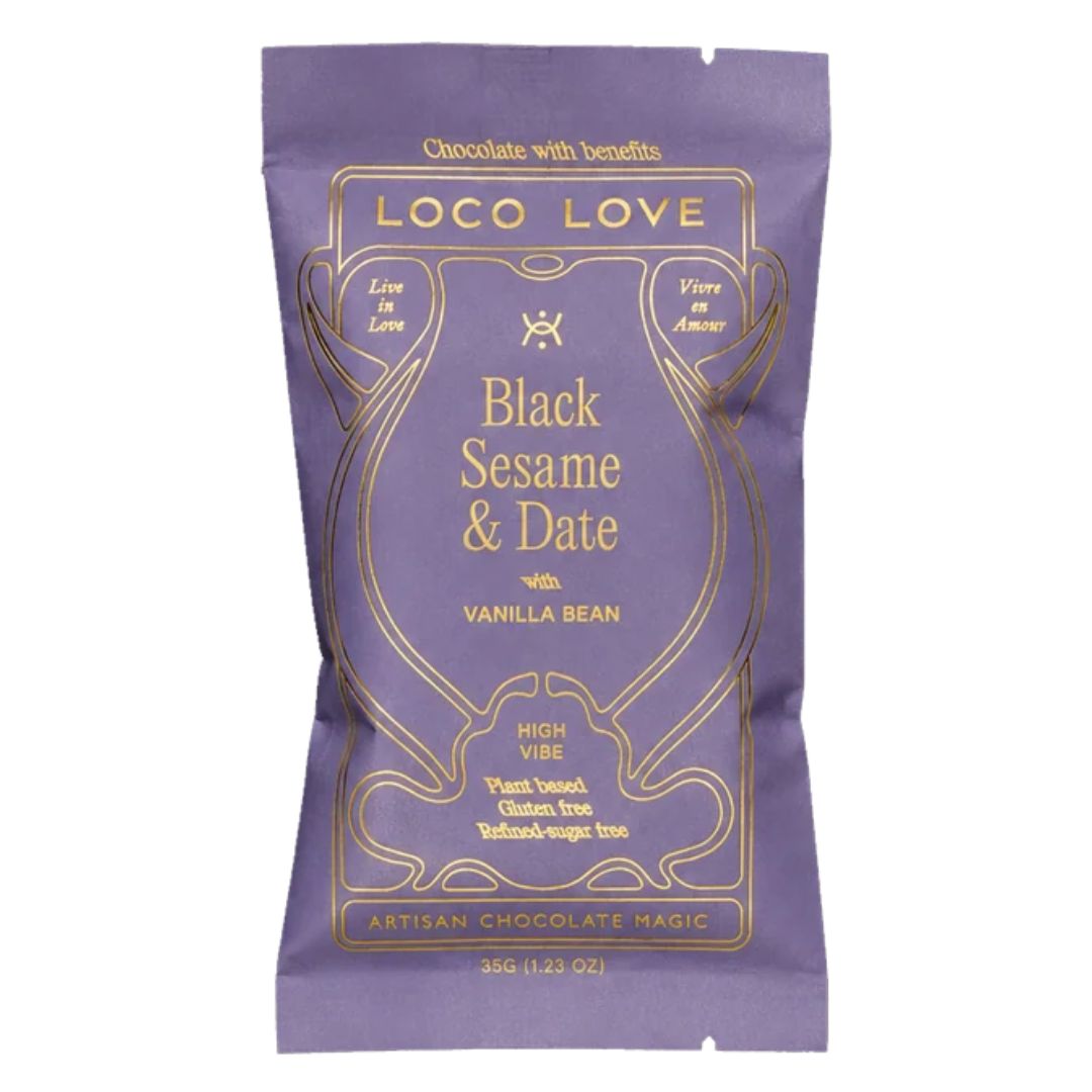 Loco Love Black Sesame & Date Vegan Chocolate - Single 35g