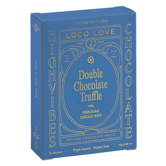 Loco Love Double Chocolate Truffle with Peruvian Cacao Nibs - Twin Pack 70g