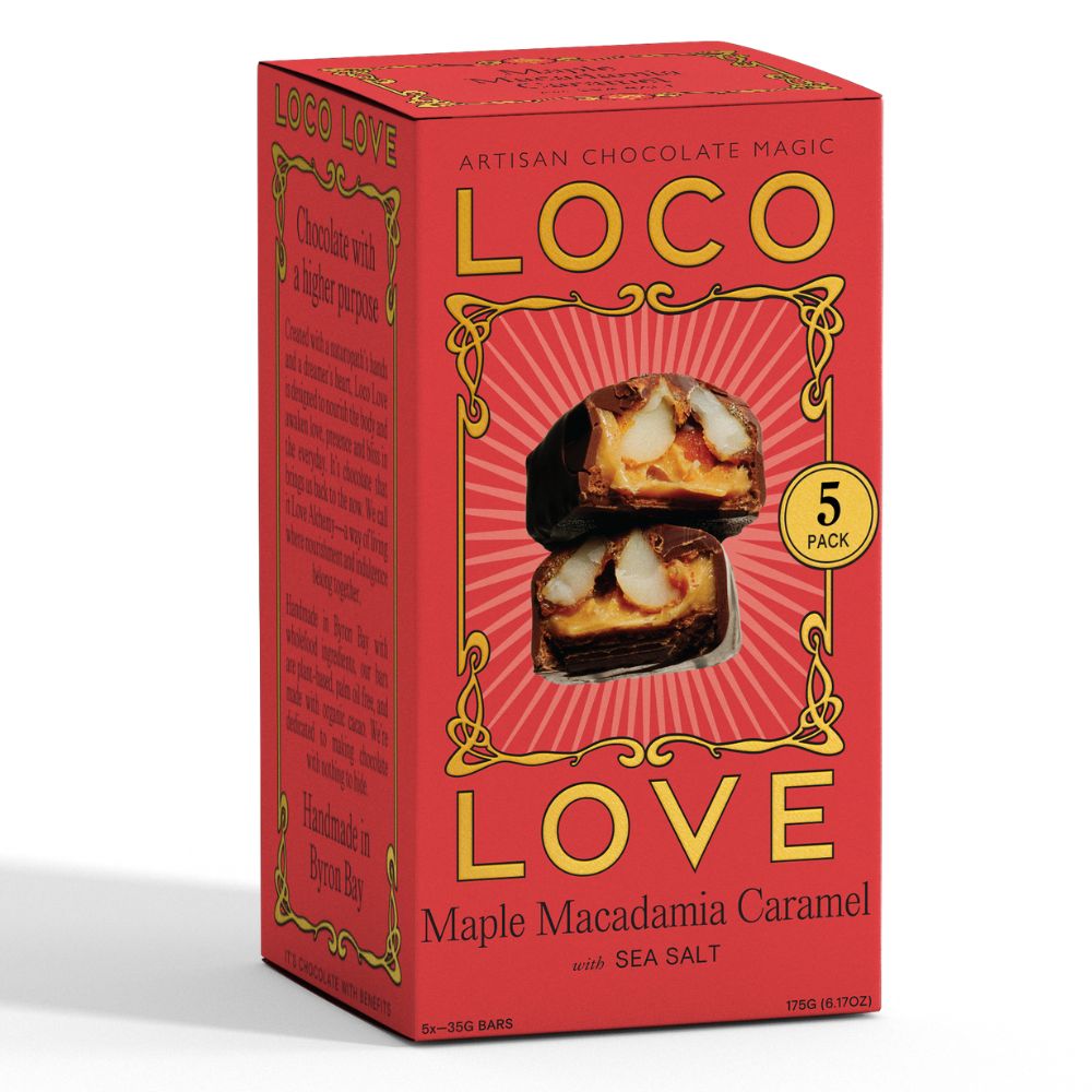 Loco Love Macadamia Maple Vegan Chocolate - 5 Pack 175g