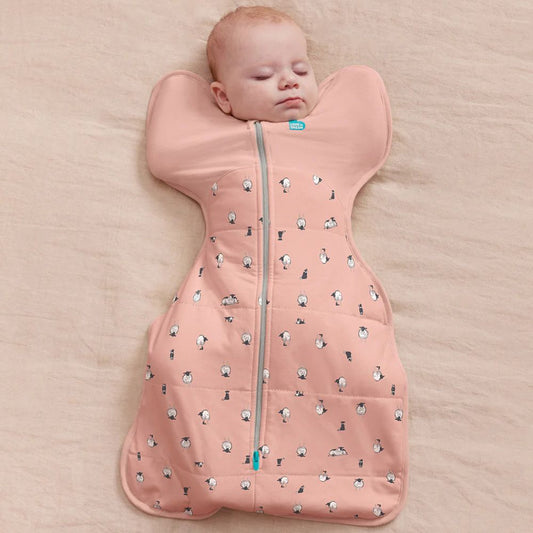 Love to Dream Swaddle Up 2.5 Tog Quilted Organic Cotton & Merino Sleeping Bag - Lamb's Best Friend (Rose)