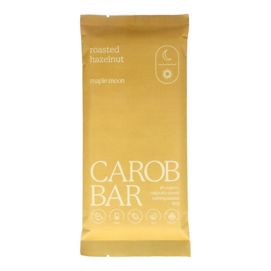Maple Moon Organic Carob Bar 90g - Roasted Hazelnut