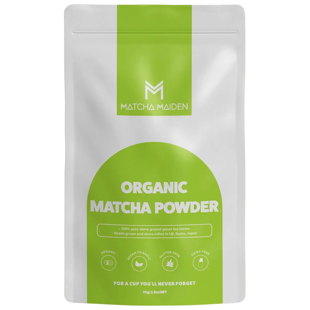 Matcha Maiden Organic Matcha Tea Powder 70g - 100% Pure Stone Ground