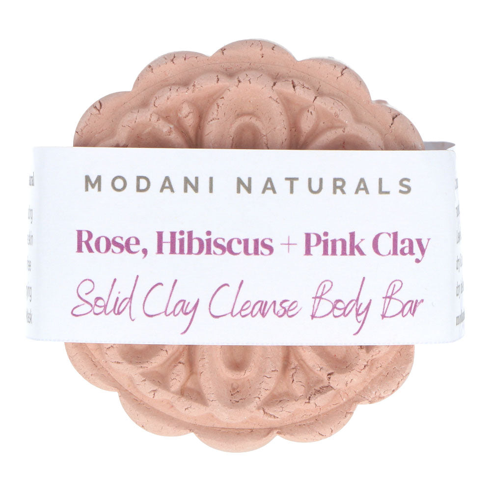 Modani Naturals Cleanse Body Bar - Rose, Hibiscus & Pink Clay (approx 90g)