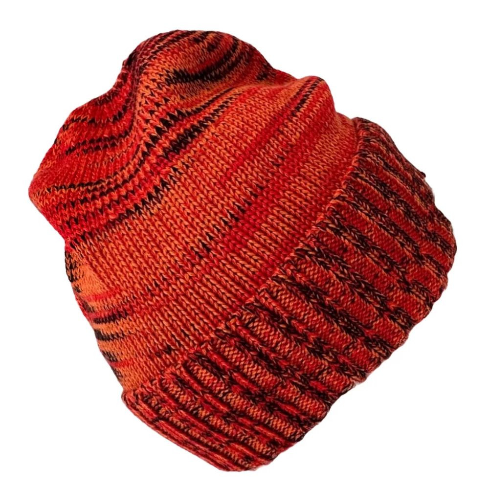 Mongrel Socks Pure Merino Wool Beanie - Orange Red