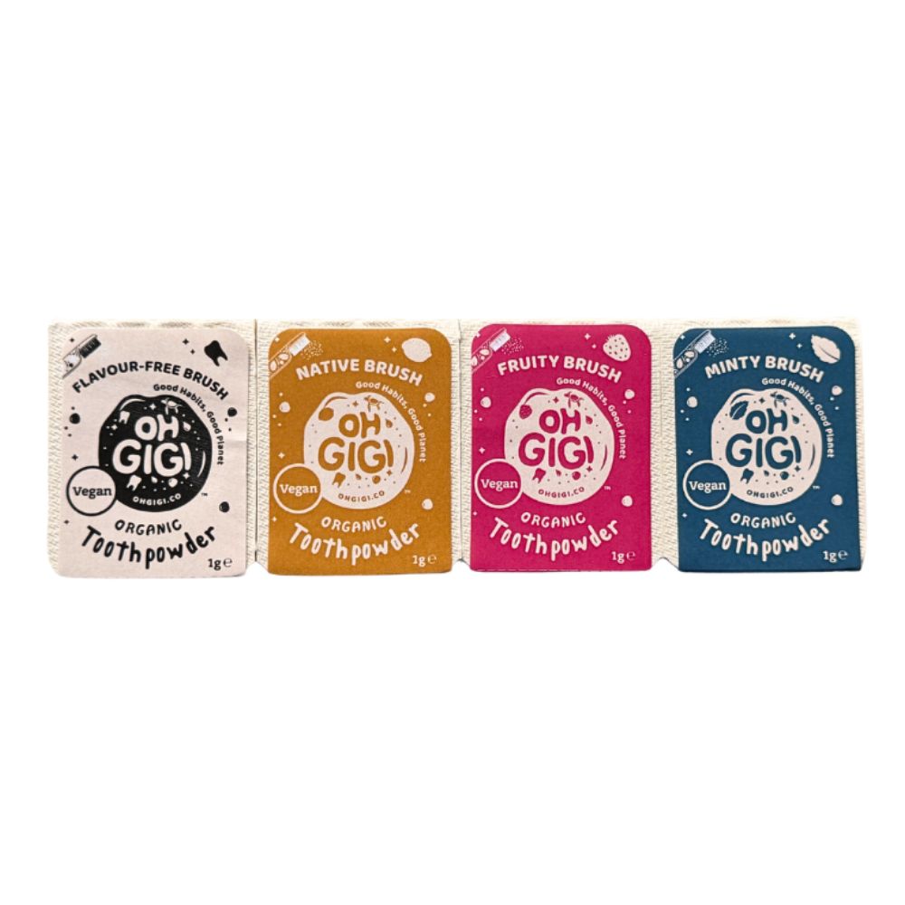 OhGiGi Organic Toothpowder BrushPods - 4 Mini Pods