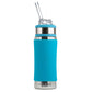 Pura Kiki Stainless Steel Kiddo Straw Bottle With Silicone Collar 325ml - Aqua