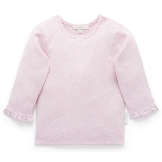 Purebaby Pointelle Rib Layering Top - Primrose Melange