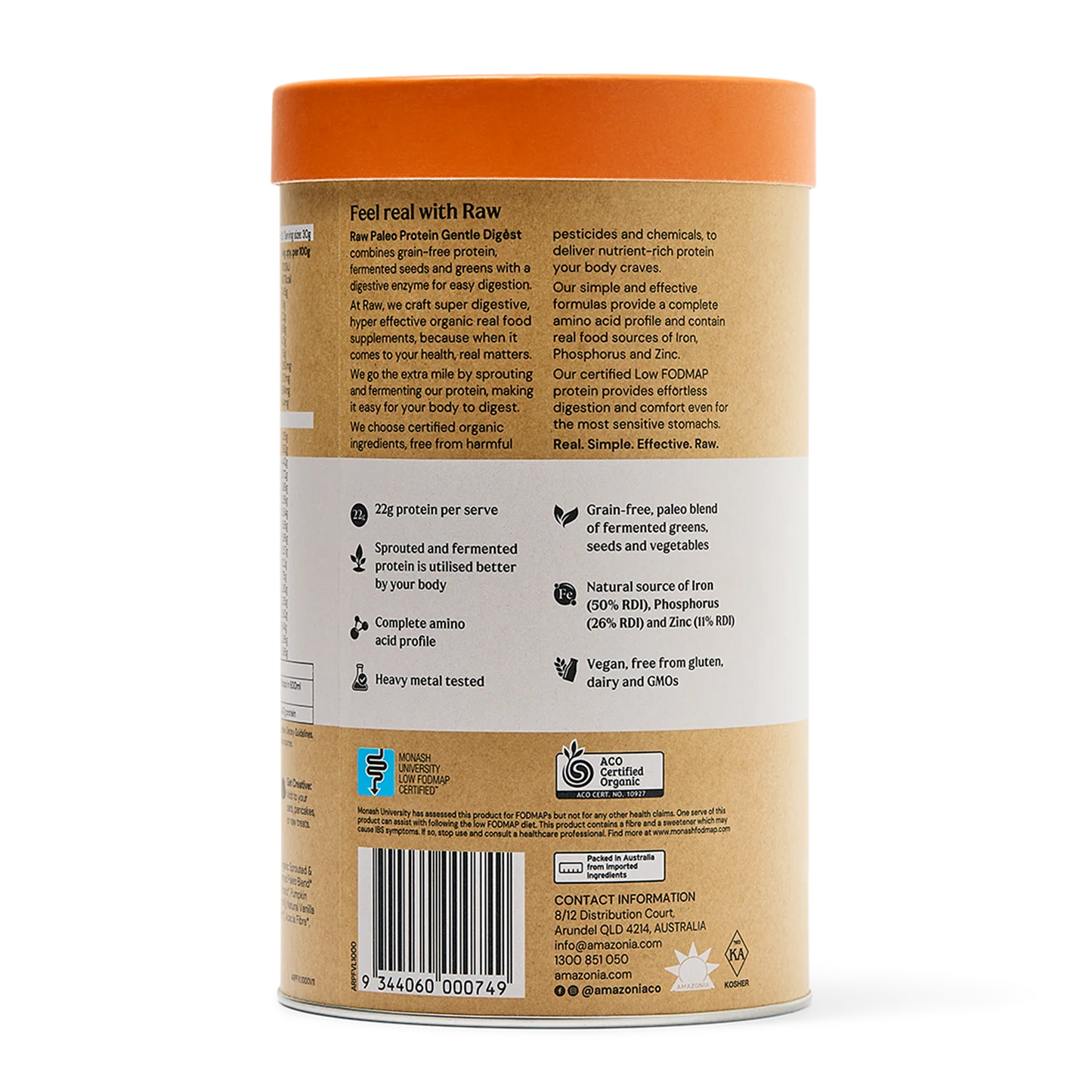 Amazonia Raw Gentle Digest Paleo Protein Powder - Vanilla